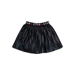 NEW EMC girl's pleated faux leather skirt in black